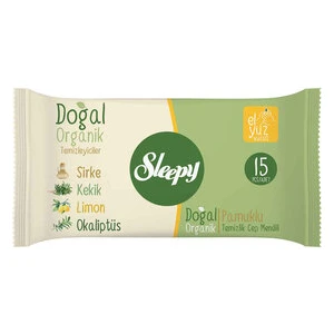 Doğal Organik Pamuklu Islak Cep Mendili 3X15'LI