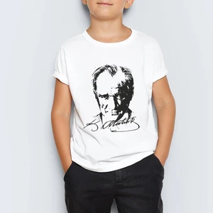 10 Kasım Atatürk Baskılı Unisex Çocuk Tişört T-Shirt Mr-02