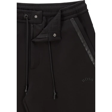Hugo Boss Jersey Trousers Pamuk Karışımlı, Kavisli Logolu Fiyatı