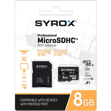 Professional Microsdxc With Adapter Read Speed 30MB/S Write Speed 20MB/S
