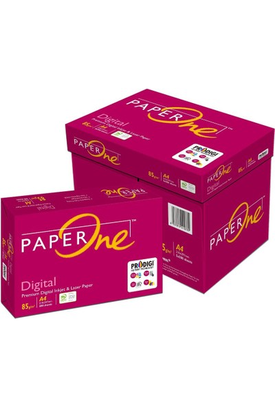 Paper One 85 gr A4 Dijital Baskı ve Fotokopi Kağıdı 500 Lü 5 Paket=1 Koli