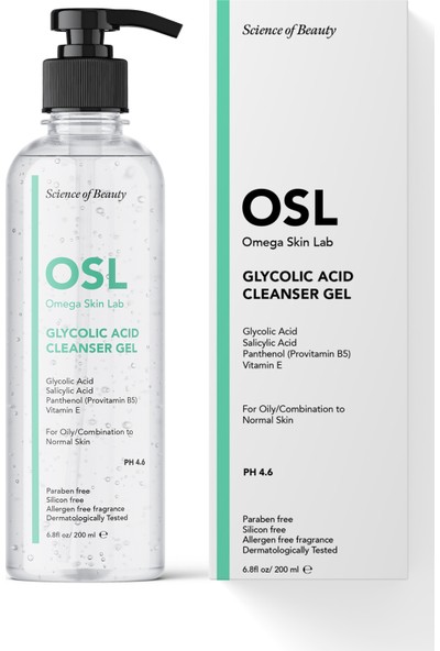 Osl Glycolic Cleanser Gel 200 ml (Yağlı ve Karma Ciltler için Temizleme Jeli)