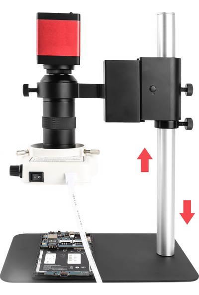 Triline 13MP Hd 60F/S Endüstriyel Mikroskop Kamera 130XC Montaj Lensi 56 LED Halka Işık