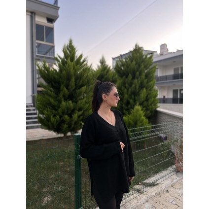 V Yaka Oversize Triko Kazak modelleri
