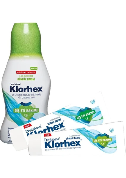 Klorhex Günlük Bakım Ağız Çalkalama Suyu 300 Ml, Diş Macunu Günlük ve Yoğun Bakım 75 ml