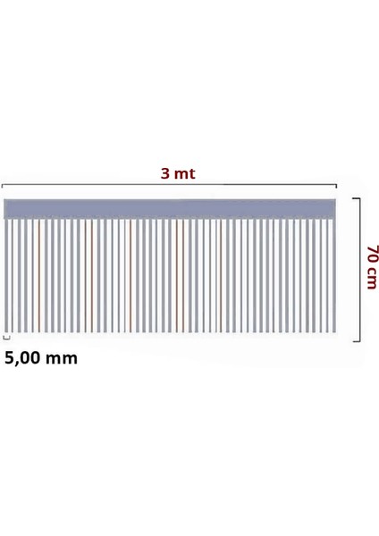 Metalize Parlak Saçaklı Masa Eteği 70cm x 3mt - Gümüş