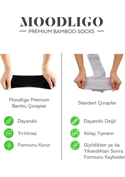 Kadın 6'lı Premium Bambu Sneaker Çorap - Siyah - Kutulu