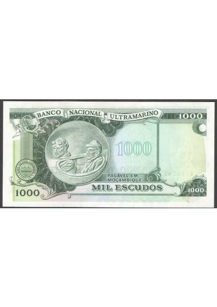 Mozambik 1.000 Escudos 1976 "çil" , Eski Yabancı Kağıt Para
