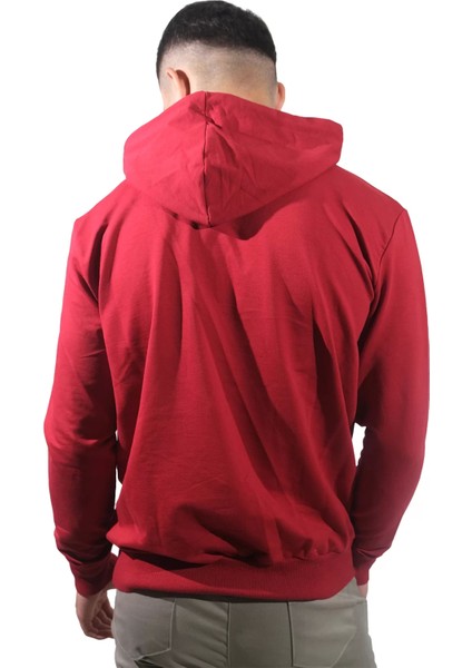 Erkek Exıt Kanguru Bordo Kapüşonlu SWEATSHIRT-903