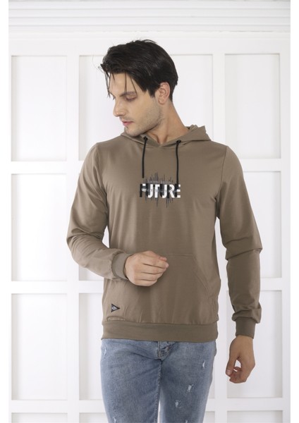 Escetic Spor Erkek Haki Cepli, Kapüşonlu Sweatshirt - 0949 fiyatları