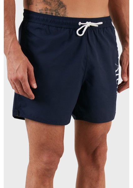 Logolu Deniz Şortu Regular Fit Belden Bağlamalı Mayo Short Erkek Mayo Short S 211740 2R424 95135 fırsatları
