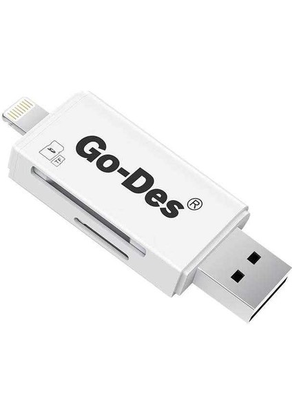 Go Des GD-DK102 Lightning & Micro USB Veri Aktarımı Sd & Micro Sd Kart Okuyucu