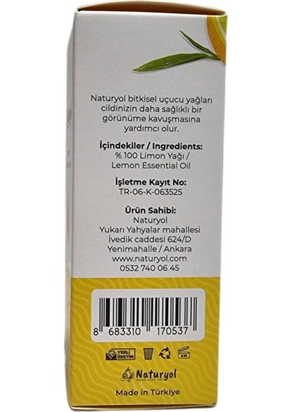 Limon Yağı Yüzde 100 Doğal 10 ml