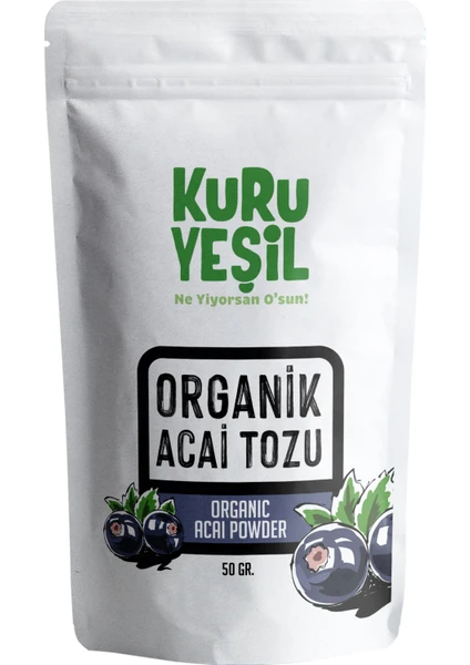 Kuru Yeşil Acai Tozu ,Acai  Powder ,Vegan , Glutensiz , Acai Üzümü Tozu 50 gr