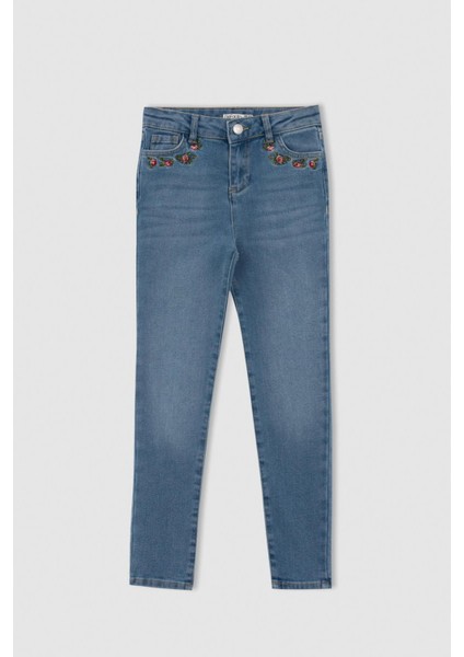 Kız Çocuk Skinny Fit Jean Pantolon Y6873A622WN indirimleri