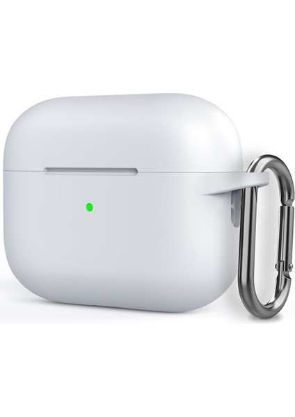 Apple Airpods Pro 2 Kılıf Mat Kancalı Silikon SF17 Beyaz