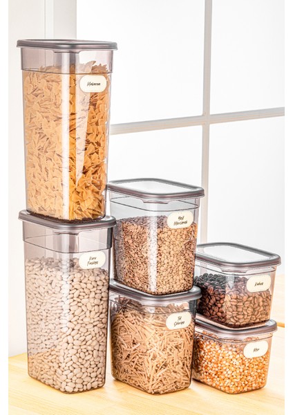 Etiketli 6lı Set Maxi Boy Peggy Uzun Dikdörtgen Saklama Kabı 2x(1,3 Litre, 2 Litre, 3,2 Litre) fiyatları