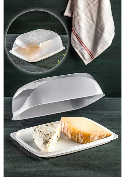 Kapaklı Servis Sunum Tabağı - Ekmeklik ve Ikram Tabağı Beyaz