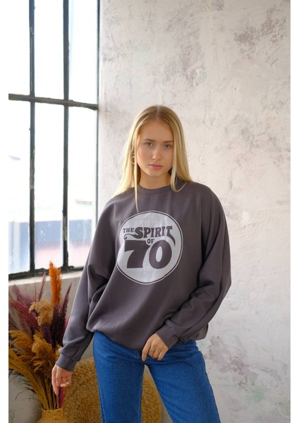 Baskılı Oversize Sweat