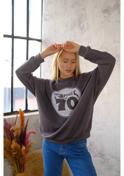 Baskılı Oversize Sweat