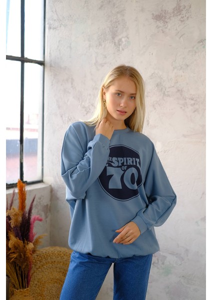 Baskılı Oversize Sweat