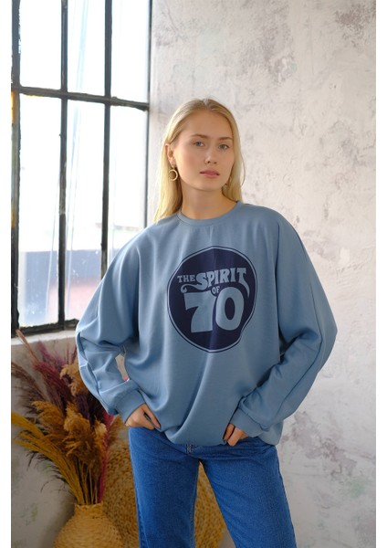 Baskılı Oversize Sweat