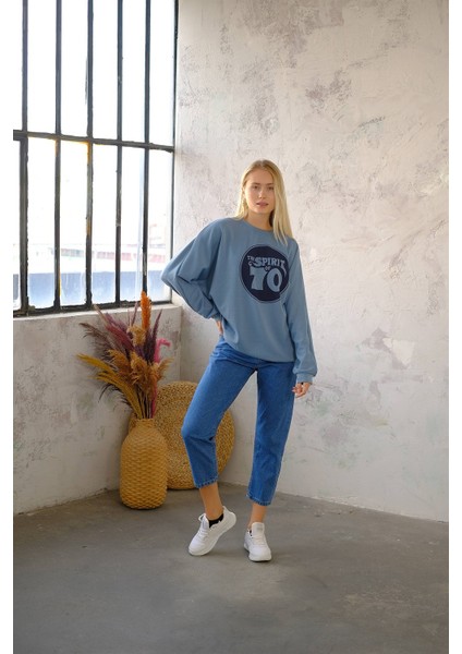 Baskılı Oversize Sweat