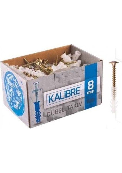 Kalibre Dübel 100'lü Takım Beyaz