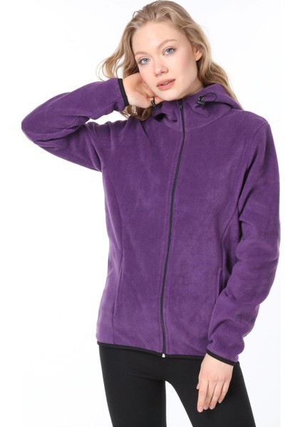 Ghassy Co.kadın Kapşonlu Fermuarlı Polar Sweatshirt