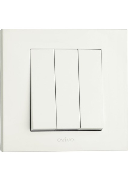 Beyaz Üçlü Anahtar+Çerçeve