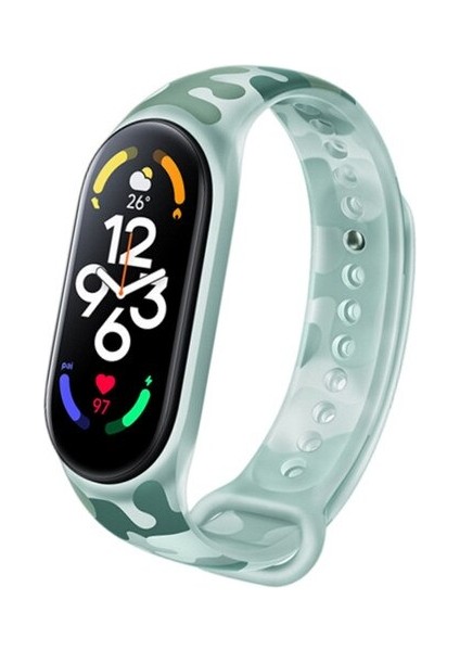 Xiaomi Mi Band 7 Akıllı Bileklik Transparan Kamuflaj Saat Kordonu (Saat Içermez Sadece Kordondur)