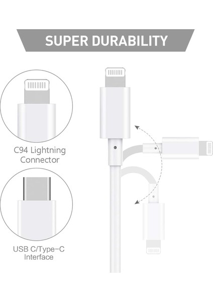 iPhone 14/13/12/11/ipad/airpods Uyumlu Hızlı Şarj Kablosu Pd Type C To Lightning 20W 5A 1 mt CA-105 fırsatları