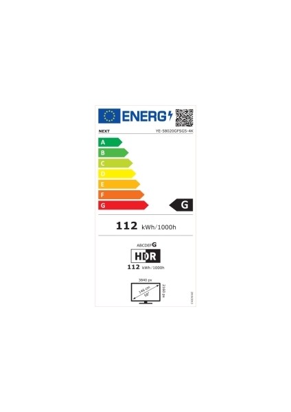 YE-58020GFSG5 58" 147 Ekran Uydu Alıcılı 4K Ultra HD Smart LED TV