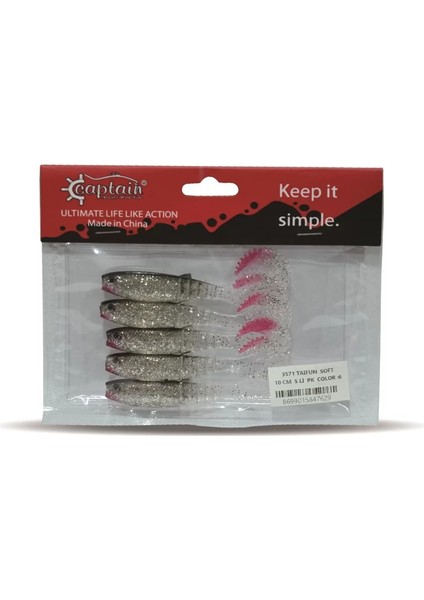 3571 Taifun Soft 10CM Levrek Silikonu 5'li Paket Suni Yem 6