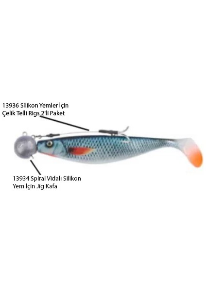 13936 Silikon Yemler Için Çelik Telli Rigs 2'li Paket 13 cm