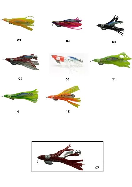 3581 Kalamar Zokası 11CM Oktopus Squid Size 3.5 07