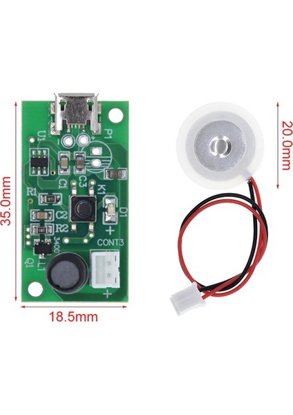 Roba Micro USB Ultrasonik Nem Üretici Devre Seramik Disk Transducer 5V 2W Soğuk Buhar Sis Duman Atomizer