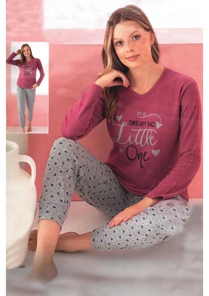 Fawn Kadın Little Interlok Uzun Kol Pijama Takımı (8237)