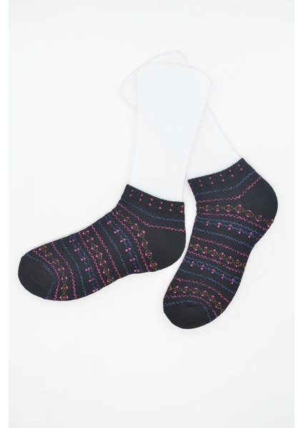 Kadın Desenli Havlu Patik Çorap