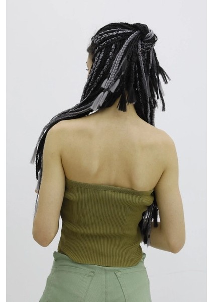 Kadın Likralı Triko Büstiyer Haki S fırsatları