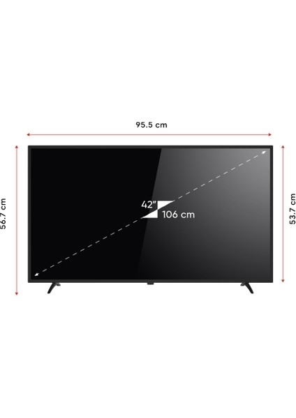 YE-42020GG4 42" 106 Ekran Uydu Alıcılı Full HD Smart LED TV