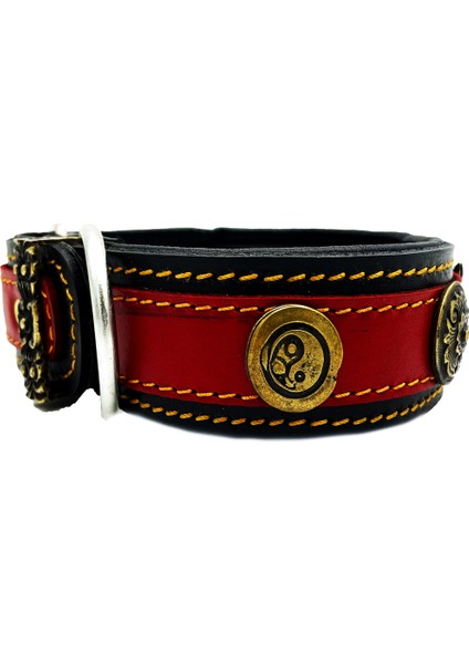 Kırmızı-Siyah Özel Tasarım Deri Köpek Tasması Köpek Boyun Tasması Deri Boyunluk modelleri