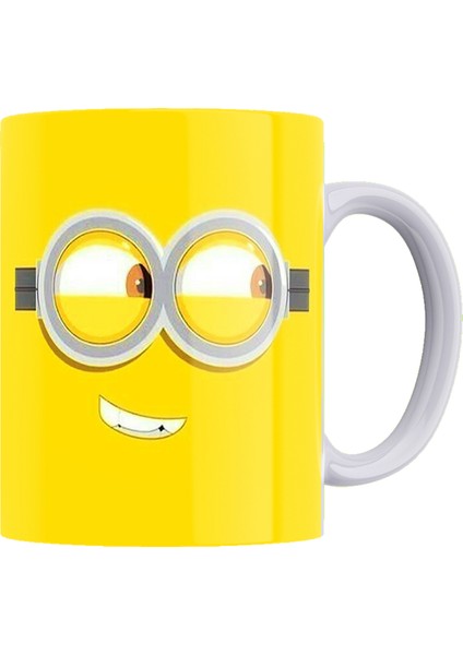 Çizgi Kahraman Yüzleri Serisi (Minions) Baskılı %100 Porselen Kupa
