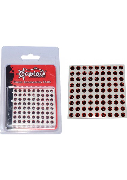 7631 Göz 5mm Silikon Damla Göz 81'i Paket Kırmızı