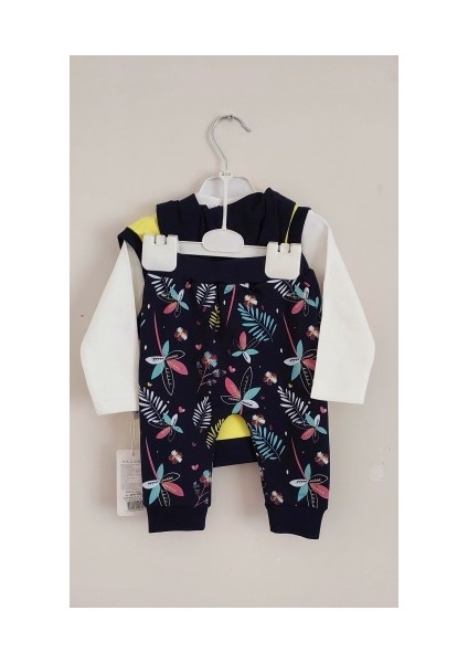 Kız Bebek Kapşonlu Yelekli 3'lü Alt Üst Takım Baykuş Çiçek Desenli modelleri