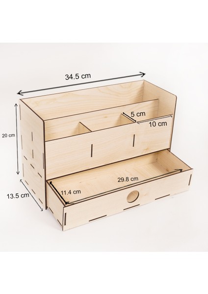 Çekmeceli 3 Gözlü Masaüstü Organizer Evrak Rafı Dosya Düzenleyici AKÇA-ORG11