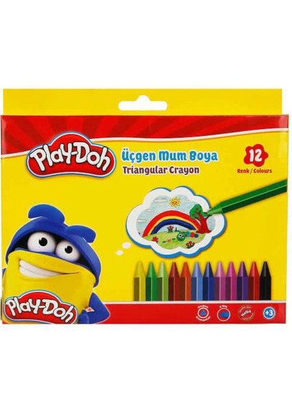 Play Doh Üçgen Mum Boya 12 Renk