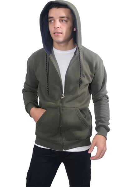Booss Milano Boss Milano Erkek Armalı Fermuarlı Kapüşonlu Haki SWEATSHIRT-315 fiyatları