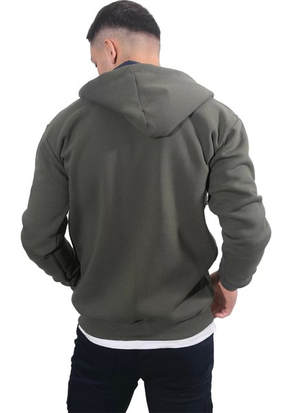 Booss Milano Boss Milano Erkek Armalı Fermuarlı Kapüşonlu Haki SWEATSHIRT-315 modelleri