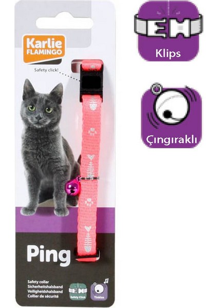 Kedi Tasması Çıng. 30 cm Pembe